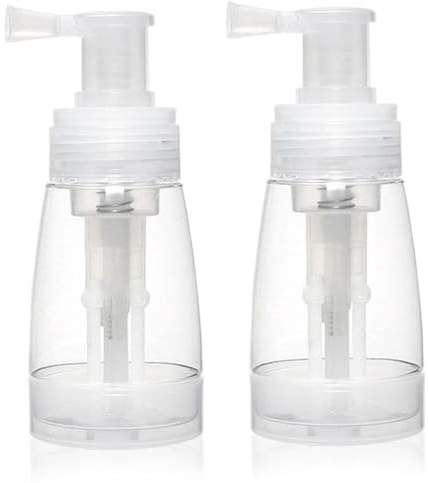 Botella pulverizadora de polvo (2 unidades 180 ml) dispensador portátil con boquilla convergente dispensación uniforme de polvos en aerosol para talco de bebé talco corporal y purpurina comestible.
