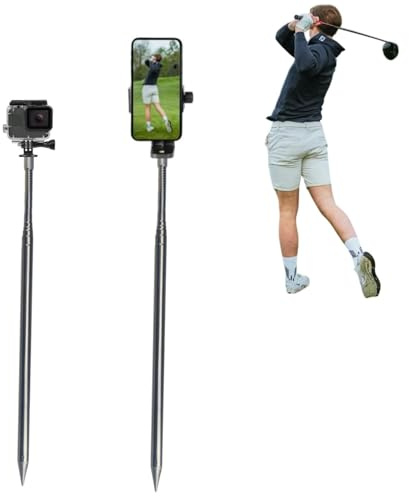 golf Monopod Stick for Recording Your Swing, Portable Golf Phone Holder and Training Aid, Adjustable Height Stand