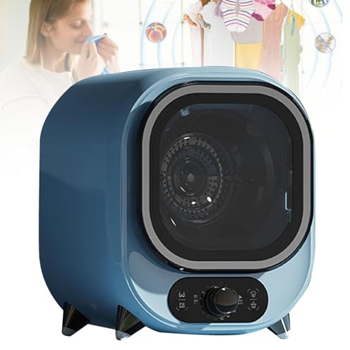 WhAeoy Secadora Ropa Escritorio con VentilacióN Minisecadora Compacta CondensacióN 300W PortáTil EléCtrica con Perilla para Controlar Aire FríO/Caliente con Capacidad Lavado 0,8Kg,Blue