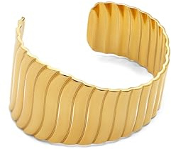 SINGULARU - Brazalete Cordelia. Acero con Baño en Oro de 18 Kt. Joyas Para Mujer.
