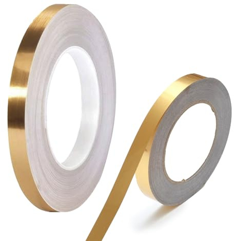 Yphzmtz 50 mètres de bandes adhésives décoratives, ruban décoratif autocollant étanche pour voiture, carrelage en céramique, choix de couleurs, bandes latérales décoratives (Or, 50m*2cm)