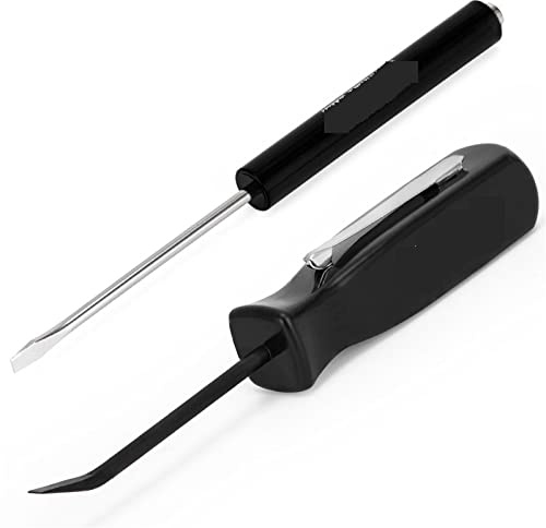 Small Crowbar Pocket Clip Screwdriver Slotted, Pocket pry bar Short Angle Hand Tool 4 Side Handle (Color : Orange) (Black)