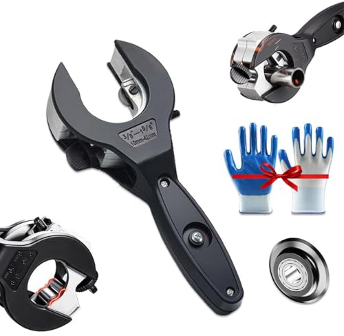 Ratschen Rohrschneider, 2025 Upgrade Einhand Schnell Rohrschneide Werkzeug, Verstellbarer Leichter Hand Rohrschneider, Für Kupfer, PVC, Aluminium, PPR Rohre Mit Ersatzklinge (0.39-1.65 in)