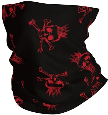 Roter Totenkopf-Teufel, Dunkelschwarz Herren Damen Multifunktionstuch Atmungsaktiv Neckwarmer Winddicht Loopschal Für Skifahren Motorrad Radfahren Sport