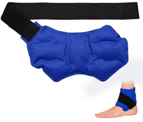 Ankle Ice Pack Wrap for Swelling Relief Reusable Gel Cold Compress | for Sprained Ankles Achilles Tendonitis Plantar Fasciitis Flexible Hot Cold Therapy Foot Brace for Sports Injuries Recovery