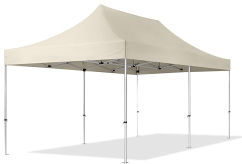TOOLPORT Faltzelt Professional 3x6 m ohne Seitenteile Faltpavillon ALU Pavillon Partyzelt in beige