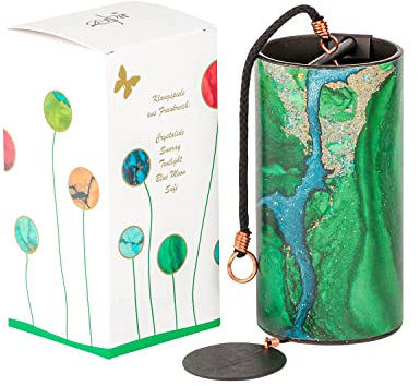 Zaphir Klangspiel Crystalide Frühling mit Geschenkverpackung | Windspiel Geschenk - Chimes für Yoga, Kinder und Meditation in Grün