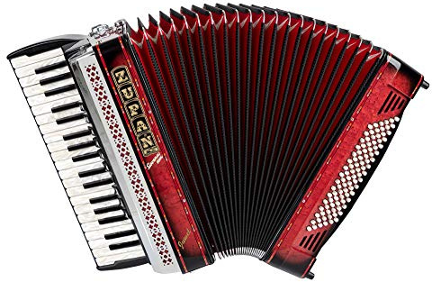 Zupan Juwel IV 96 MH Akkordeon (38 Diskanttasten, 4-chörig, 9+1 Register, inkl. Trageriemen mit Querriemen, Poliertuch und Luxuskoffer) Shadow Red