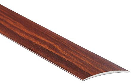 60mm Wide Self-Adhesive Aluminium Wood Effect Transition Strip Carpet Cover Door Floor Threshold TMW Profiles (Walnut)