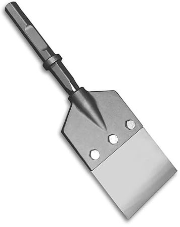 HEAVY DUTY- Floor Scraper System, 1-1/8-Inch Hex Notch Shank 6 Wide 2mm Thick Stainless Steel Blade - Champion Chisel/Works great with Demolition Hammer Carts