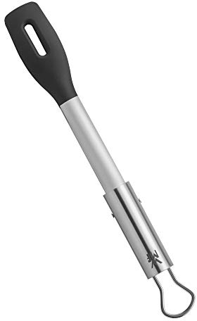 WMF BBQ Servierzange 32,5 cm, Küchenzange, Cromargan Edelstahl, Fleischzange mit Kunststoffkopf, kleine Grillzange für Steak, Fisch, Gemüse, Feststellmechanismus, platzsparend