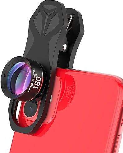 180° fisheye Lens,for iPhone, Samsung, Pixel,BlackBerry etc,with Clip,Cell Phone Lens,anamorphic Lens,Funny Pictures