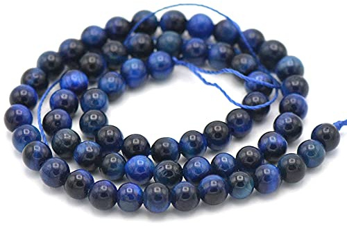 Fil/Bruno da 39 cm perle rotonde 4/6/8 mm a scelta (per circa 2 bracciali), pietra naturale in rocca ideale per ogni creazione di gioielli artigianali, 6 mm, 8 mm Lunghezza filo/filo: 39 cm circa