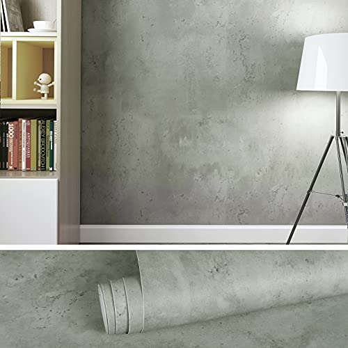 VEELIKE Furniture Sticker, Concrete Look PVC Furniture Sticker, Dove Grey, 40 cm x 900 cm, Waterproof Adhesive Film for Kitchen Furniture, Countertop and Window Sill