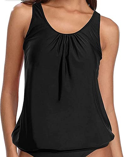 Octopus Damen MIXKINI Tankini. Das Bauchweg Figurwunder von der Insel Rügen zum selber Mixen f5690 Farbe: Oberteil unifarbend Schwarz G(SWA) OT, Gr. 46