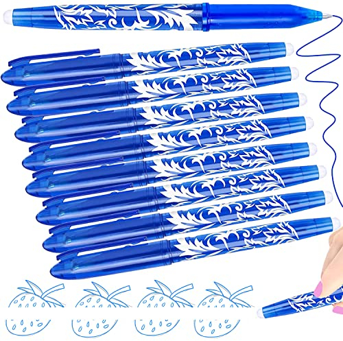 Artbiu 8 Radierbarer Kugelschreiber Blau, Radierstifte Tintenroller Radierbar Kuli zum Wegradieren, Coole Radierbare Gelschreiber Gel Friction Stift