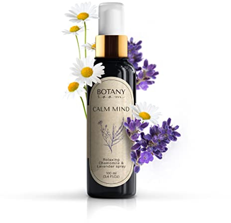 BotanyRoom 'Calm Mind' – Naturlig kuddspray för att sova, lugnande lavendel och kamomillspray för kudden, djupare sömn och regenerering, djup sömn kuddspray 100 ml