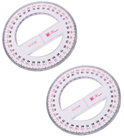2 Stück Kreis Winkelmesser 360 Grad Winkelmesser Lineal Mathe Geometrie Werkzeuge für Schule Klassenzimmer Büro Zeichnen Messgeräte