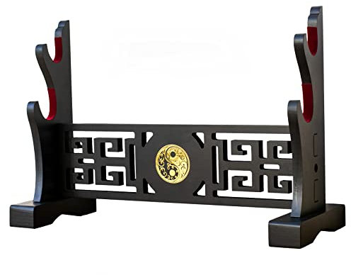 FOXSMZZ Schwerthalter Japanischer Samt gepolsterter Katana Stand Samurai Display Rack Support Alle Tanto Schwerter (Tai Chi-2)