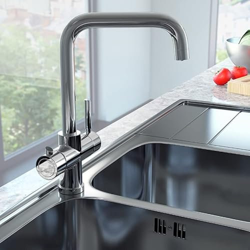 Instant Boiling Kitchen Tap Chrome 3 in 1 Hot, Cold, Boiling Water, 2.4L Boiler