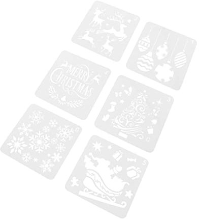 TOYANDONA 6stücke Teiliges Weihnachts-schablonen-set Wiederverwendbare Malvorlagen Für -dekoration Für Karten Wände Und Festtagskunst Für Kreative Weihnachtsprojekte