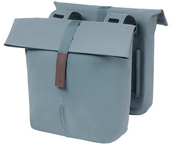 Basil City Doppeltasche – Fahrradtaschen für Gepäckträger – hinten – einfache Befestigung – 28–32 L – Blau