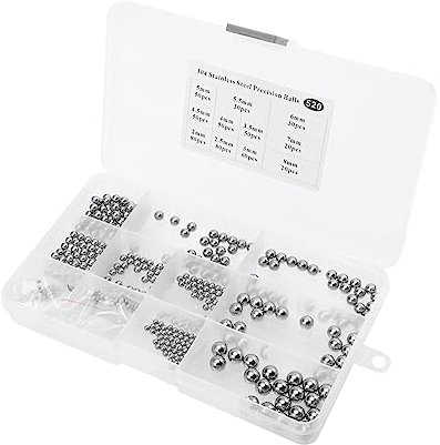 Healvian 520 Stk Lagerkugel aus Edelstahl glatte Edelstahlperlen runde glatte Kugel aus Stahl Kugellager aus Stahl Edelstahlkugel runde Stahlperlen Stahl Ball Rostfreier Stahl runde Perlen