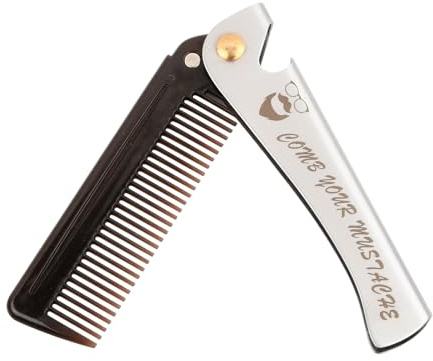 Focenat Peigne à Barbe, Peigne de Poche Homme, Peigne Pliant, Peigne Cheveux, Peigne Barbe Poche, Peigne en Métal, Peigne Pliable pour Maison, Salon, Homme, Peignage Des Cheveux
