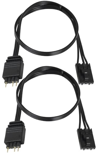 LUORNG 2PCS Fan Light Adapter Cable Extension Cable Adapter Cable 30cm Can Connect to Any 5V 3-Pin ARGB Devices