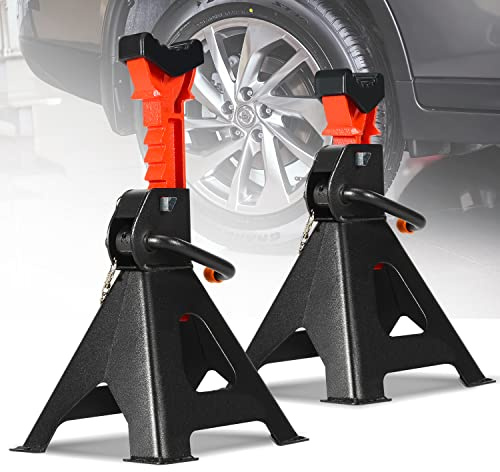Hebitod Automotive - Juego de 2 caballete de apoyo para caravanas, para gato hidráulico, base de apoyo, altura regulable, acero, 3000 kg, uniforme y fiable