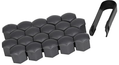 A ABSOPRO 20pcs 21mm Gray Plastic Car Wheel Nut Lug Hub Covers Dust Caps Item Replacement