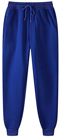 LinRim - Pantalón de chándal para hombre, de deporte, de ocio, corte ajustado slim fit, con bolsillos y cintura elástica, azul, M