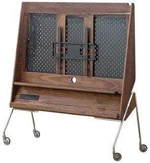 QAUUCP Meuble TV Amovible en Bois Massif Noyer Noir, Meuble TV Mobile, Meuble TV sur roulettes Support TV roulettes(Walnut 157cm)