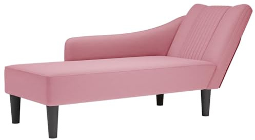 vidaXL Chaiselongue mit Rechter Armlehne Rosa Samt
