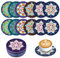 OAKENCREST Lot de 12 Dessous de Verre, Motif Mandala de 10cm, Dessous de Verre en Caoutchouc Réutilisables, Antidérapants et Résistants à la Chaleur, pour Cuisine Salon Bureau Table (Coloré II)