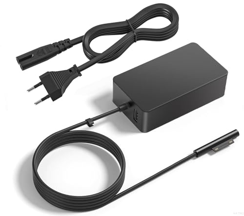 65W Ladekabel Ladegerät Netzteil für Microsoft Surface Pro 11/X/10/9/8/7/7+ | für Surface Pro 6/5/4/3, Surface Laptop 7/6/5/4/3/2/1, Surface Go 4/3/2/1, Surface Book 3/2/1 mit USB-Port Laptop