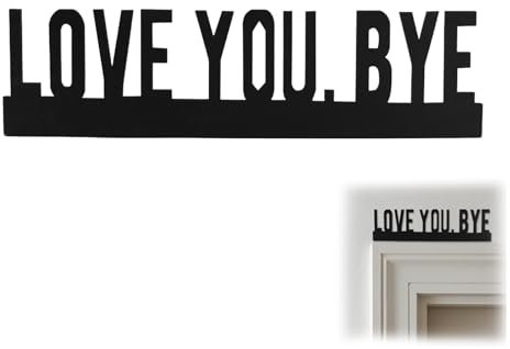 Tinoaly Love You Bye-Schild als Türdekoration, Wandtattoo aus Holz Moderne Türrahmendekoration Drückt Wärme und Liebe Aus Einweihungsgeschenk für Zuhause Büro Zimmer Eingangsbereich Fenster