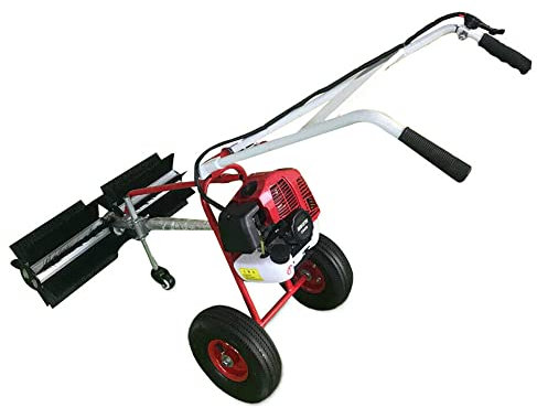 Spazzatrice a Gas, spazzaneve a 2 Tempi raffreddata ad Aria, Macchina per la Pulizia del Prato e del Manto erboso Portatile per Esterni con Spazzola in Nylon