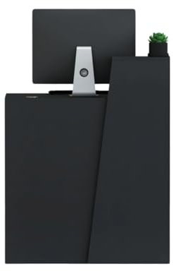 Tazyee Rezeption, großer Empfangstisch, Empfangstresen mit Theke, Kassenzähler für Kasse, Lobby, Schönheitssalon, Heimbüro, Einzelhandel, Klinik, Büro, rechts, schwarz, 80 x 41,9 x 100,1 cm