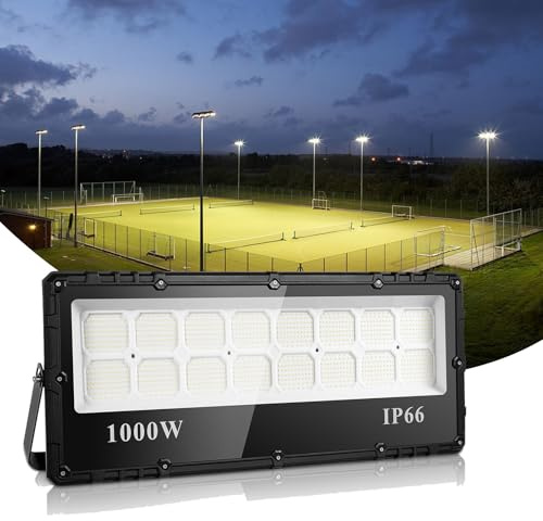 Bellanny LED Strahler 1000W 100000LM Fluter Flutlicht Außenstrahler - 6500K Kaltweiß Superhell Scheinwerfer Wandleuchte, IP65 Wasserfest Innen- und Außenbeleuchtung für Garten Hof Garage Hotel Rasen