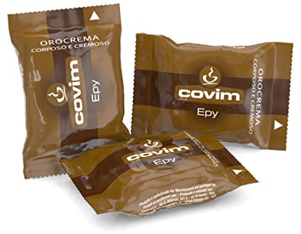 Covim Caffè - Capsule di Caffè Orocrema, 100 Capsule Monodose Intensità 9, Compatibili con Lavazza Espresso Point, Espresso Cremoso e Intenso con Aroma di Legno Tropicale