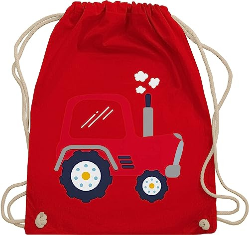 Turnbeutel Rucksack - Traktoren - Taschen - Kinder Traktor - Unisize - Rot - kindergartenrucksack trecker landwirt kindergarten beutel tasche kita jungs turnbeutelrucksack landwirtschaft mit