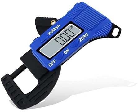 Akozon Calibrador de grosor de 0 a 12 mm, herramienta de medición digital, medidor de espesor, fibra de carbono, compuesto de fibra de carbono, herramientas de medición de ancho