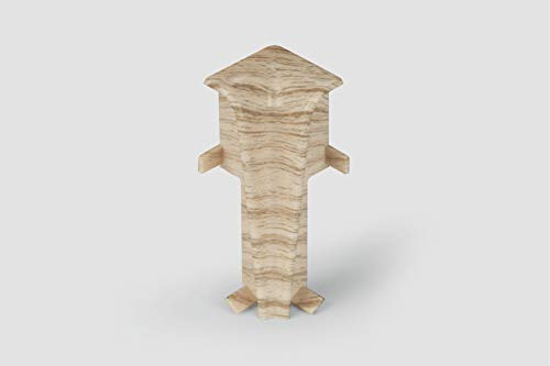 EGGER Innenecke Sockelleiste Eiche hell für einfache Montage von 60mm Laminat Fußleisten | Inhalt 2 Stück | Kunststoff robust | Holz Optik braun beige