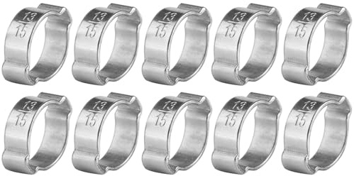 Collier de serrage acier inoxydable zingué 10pcs à deux oreilles pince d'entraînement tuyau essence 13-15mm