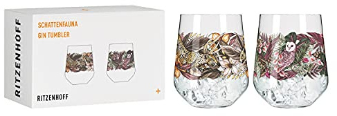 RITZENHOFF Gin-Glas 2er-Set - 700 ml - Made in Germany | Artikelnr. 3701002, Serie Schattenfauna Set, 2 Gin-Gläser 700 ml, Kristallglas, spülmaschinenfest