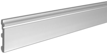Outwater 4-3/4 inch x 5/8 inch x 96 inch Baseboard Moulding, 6 Pack, Primed White