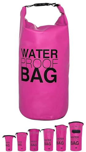 DonDon vattentät Outdoor Dry Bag säck packpåse med remmar skydd mot vatten torrpåse för dina värdesaker och föremål rosa 30 liter