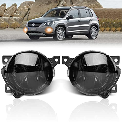 TangMiGe Dimljus kompatibel med Volkswagen Caddy III 3, Eos, Golf Plus, Polo, Tiguan, Touran, (VW 2K 1F7 5M1 521 6R 5N 1T1 1T2), 2004-2011, HB4, 1 Par (Svart Rök)