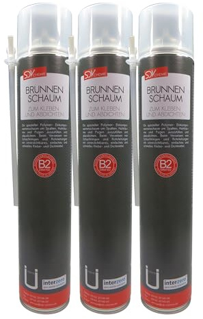 SDV Chemie Brunnenschaum B2 3x 750ml Montageschaum Schachtschaum Dämmschaum Bauschaum